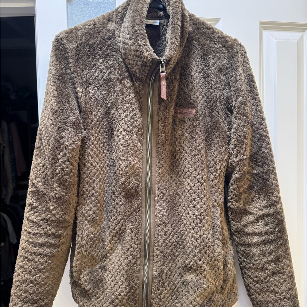 Columbia Fireside Olive Brown Fleece Sherpa Jacket